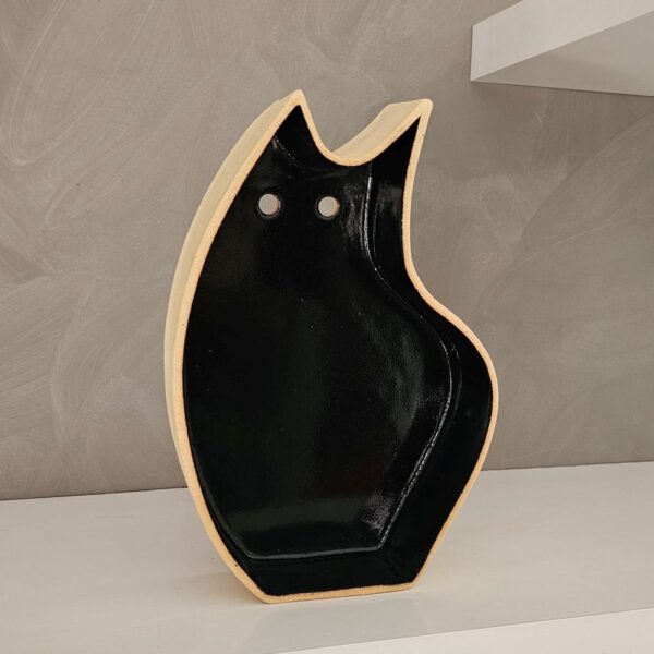 Escultura de gato em cerâmica SCATOLINA Gangue Uno Preto