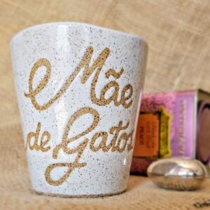 Caneca de gato em cerâmica Mãe de Gatos branca