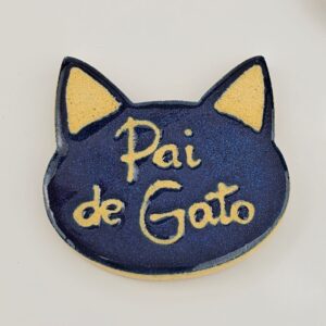 ÍMÃ DE GELADEIRA <br /> Pai de Gato<br /> Azul