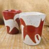Conjunto de canecas de gato em cerâmica Sapecão vinho e branco