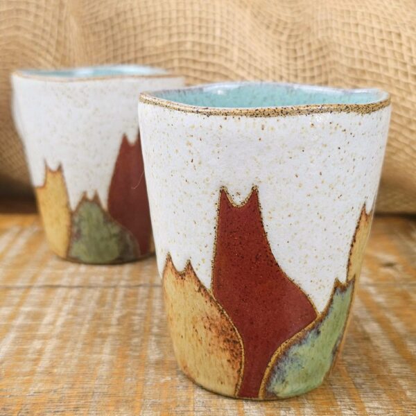 Conjunto de canecas de gato em cerâmica Gangue multicolorido