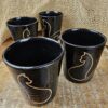 Copo de cerâmica cônico Linea Preto - conjunto com 4 unidades