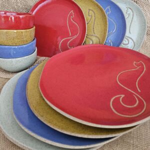 CONJUNTO REFEIÇÃO 12 PEÇAS LINEA<br>Felicità<br> Vermelho, amarelo, verde e azul