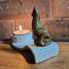 Porta-velas de gato em cerâmica Luz & Gato Mini Marrom
