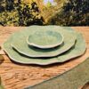 Conjunto Travessa de Cerâmica 3 peças Sopro da Mata verde claro