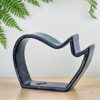 Escultura de gato em cerâmica Maricota P Azul jeans