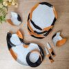 Conjunto para petiscos em cerâmica Convivio inspirado em gatinha tricolor