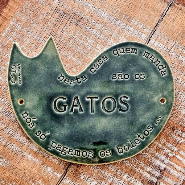 Placa de gato em cerâmica MARICOTA Boletos / Verde