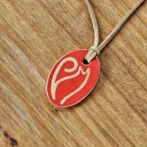 COLAR <br /> Linea Oval<br /> Vermelho acetinado