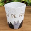 Caneca de gato em cerâmica Gangue Pai de Gato, feita e pintada à mão