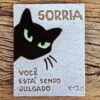 Placa de gato em cerâmica HAROLDO Julgado, feita e pintada à mão