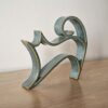 Escultura de gato em cerâmica Sapecão Azul