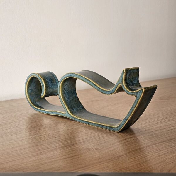 Escultura de gato em cerâmica Ceramicats Azul