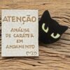 Placa de gato em cerâmica HAROLDO Caráter / Branco e preto